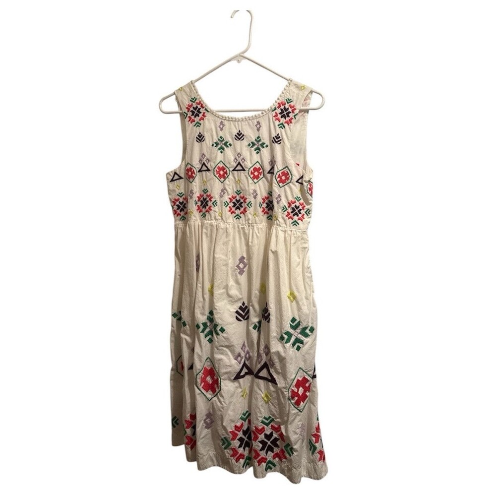 Anthropologie Dolly White Embroidered Mini Dress Small
